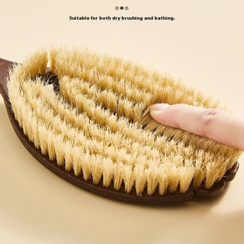 Bath Shower Brush Bathing Brush Dry Skin Body Soft Natural Bristle Massager Care Tool Soft Natural Bristle PE Handle."