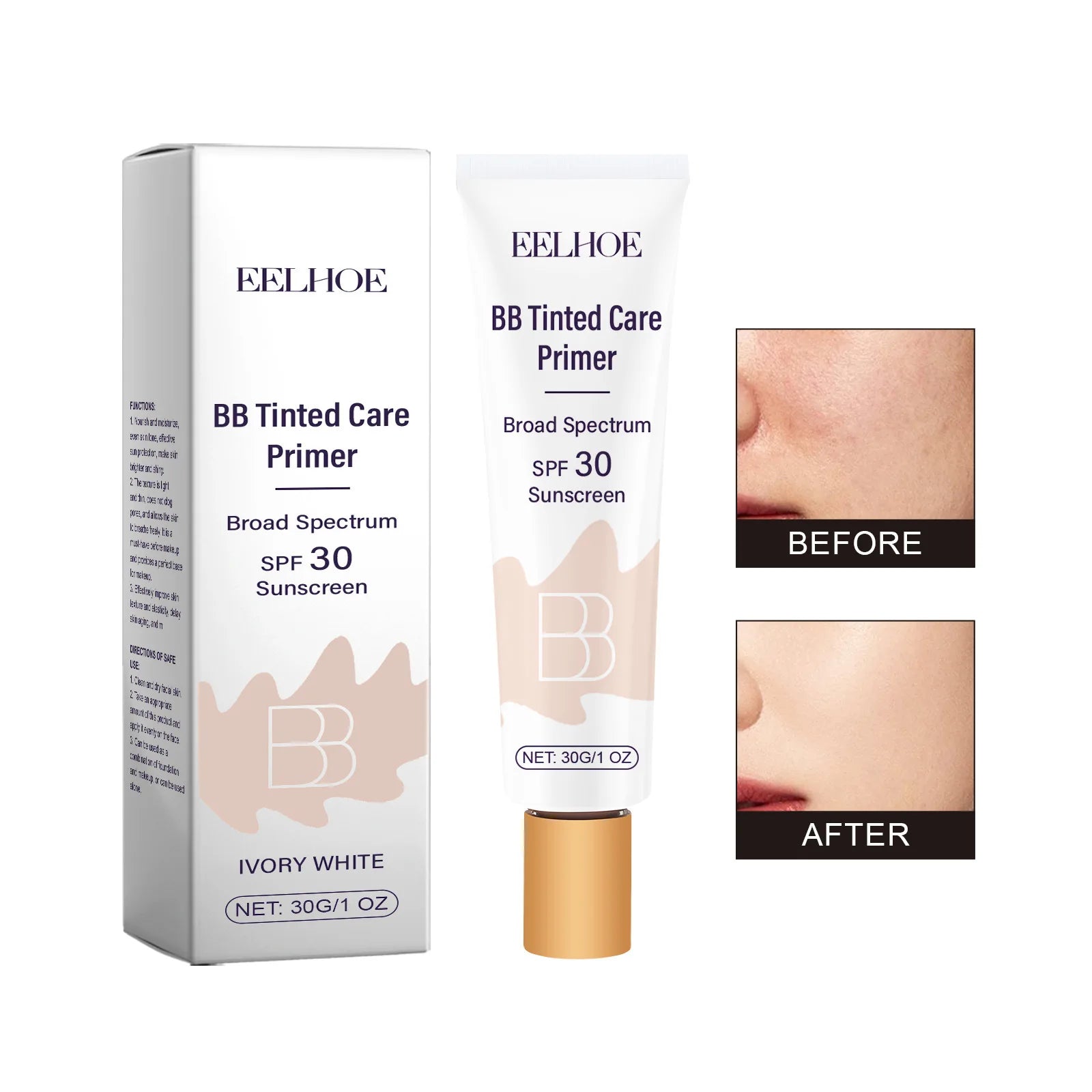 BB Cream, facial makeup, hydrating and moisturizing, daily primer, lightweight texture, fits naturally, beauty cream