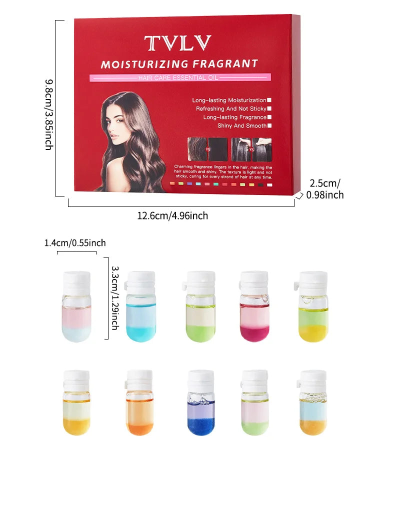 Portable Moisturizing Fragrance Hair Care Essential Oil Set, Smooth Hair, Improve Frizz-Free Hair Care Essential Oil