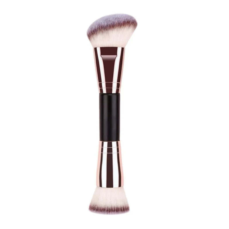 New Double-ended Makeup Brush Foundation&Contour Powder Blush Multi-functional BrushNo Powder Absorption High-value Beauty Tools