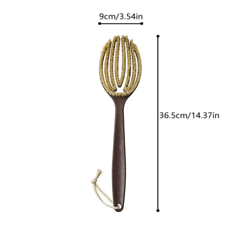 Bath Shower Brush Bathing Brush Dry Skin Body Soft Natural Bristle Massager Care Tool Soft Natural Bristle PE Handle."