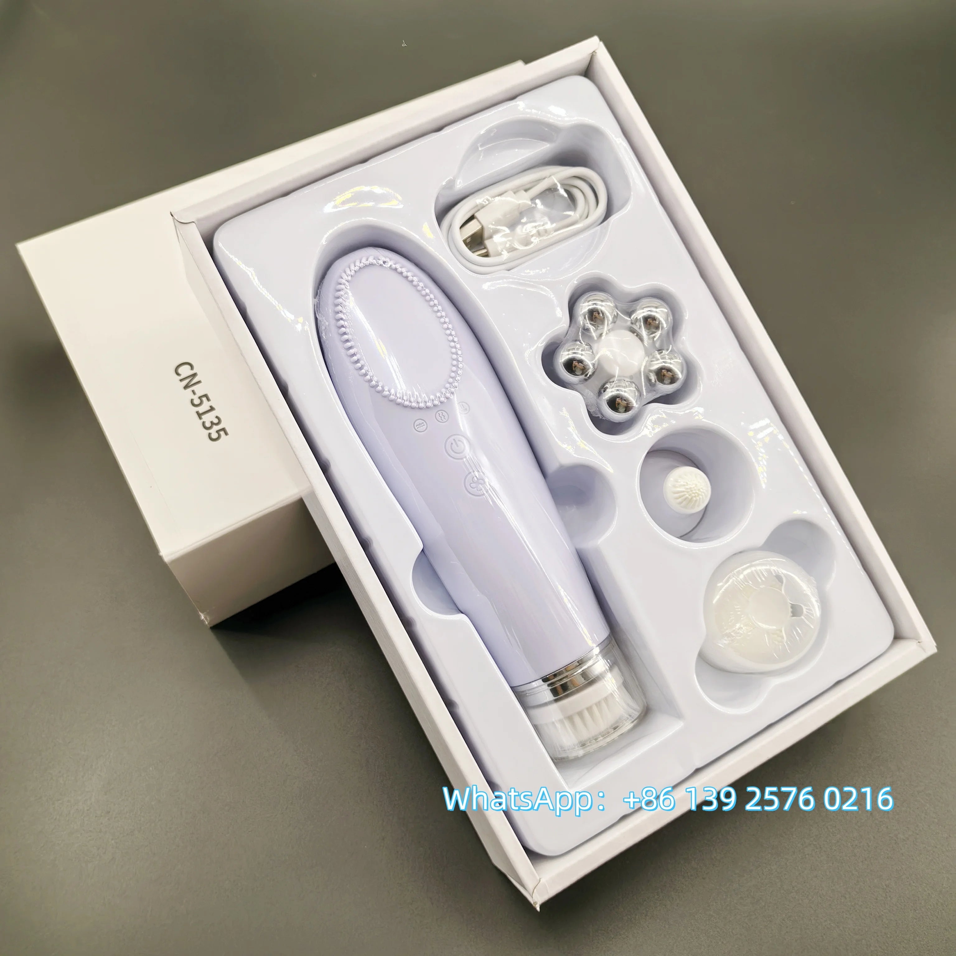Beauty 4 in 1 Facial Skin Lifting Device Face Brush Cleanser Electric Silicone Facial Cleaning Brush for Deep Cleaning