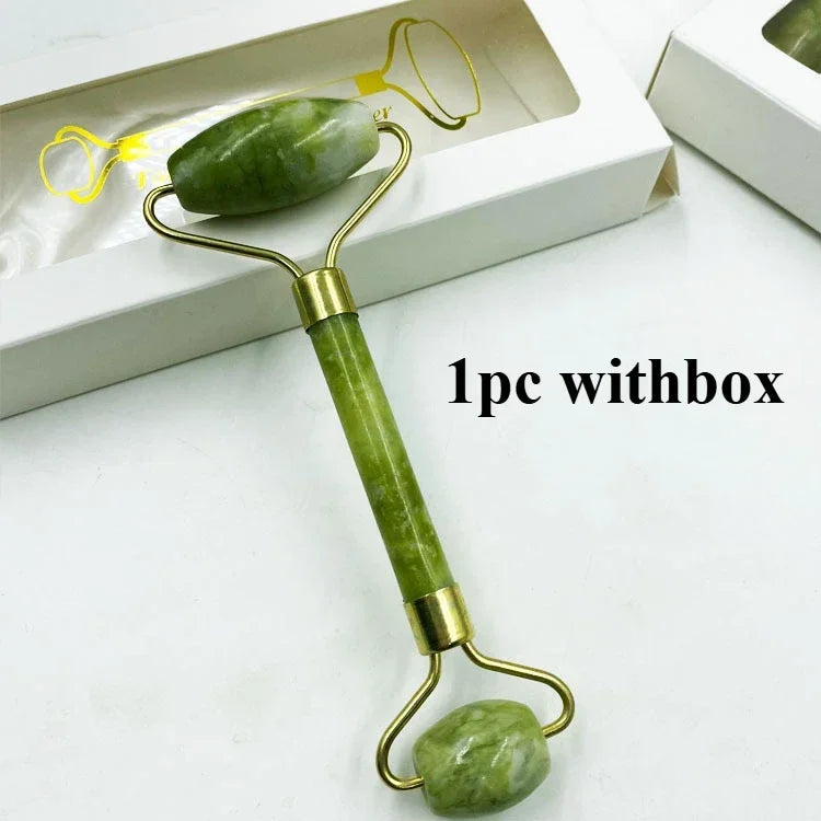 Jade Massagers For Face Body Gua Sha Scraper Beauty Facial Roller Set Natural Gouache Stone Massage Slimming Skin Care Lift box