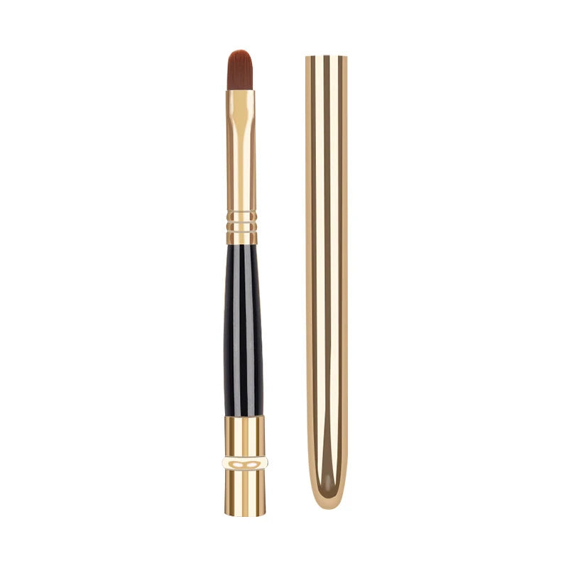 New Portable Retractable Makeup Brush-Eyeshadow Lip Gloss Tool with Adjustable Lips Brush & Protective Cover for Beauty Cosmetic