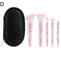 Z. 5pcs Cute Compact Makeup Brush Set With Case Premium Brush For Flawless Foundation, Blush, Eyeshadow Application Beauty Tools
