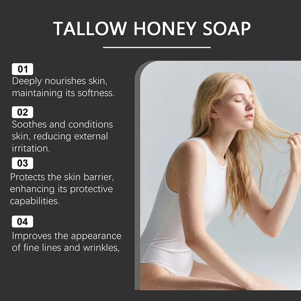 Beef Tallow Soap Bar,Natural Grass Fed Tallow Soap,Moisturizing Face Body Wash For Dry, Itchy, Sensitive Skin CareBath Soap