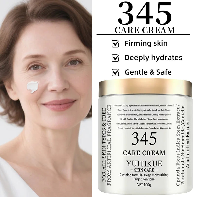 YUITIKUE 345 Care Cream, Deep Moisturizing Brightening, For All Skin Types Fragrance-Free Hydrating 100g