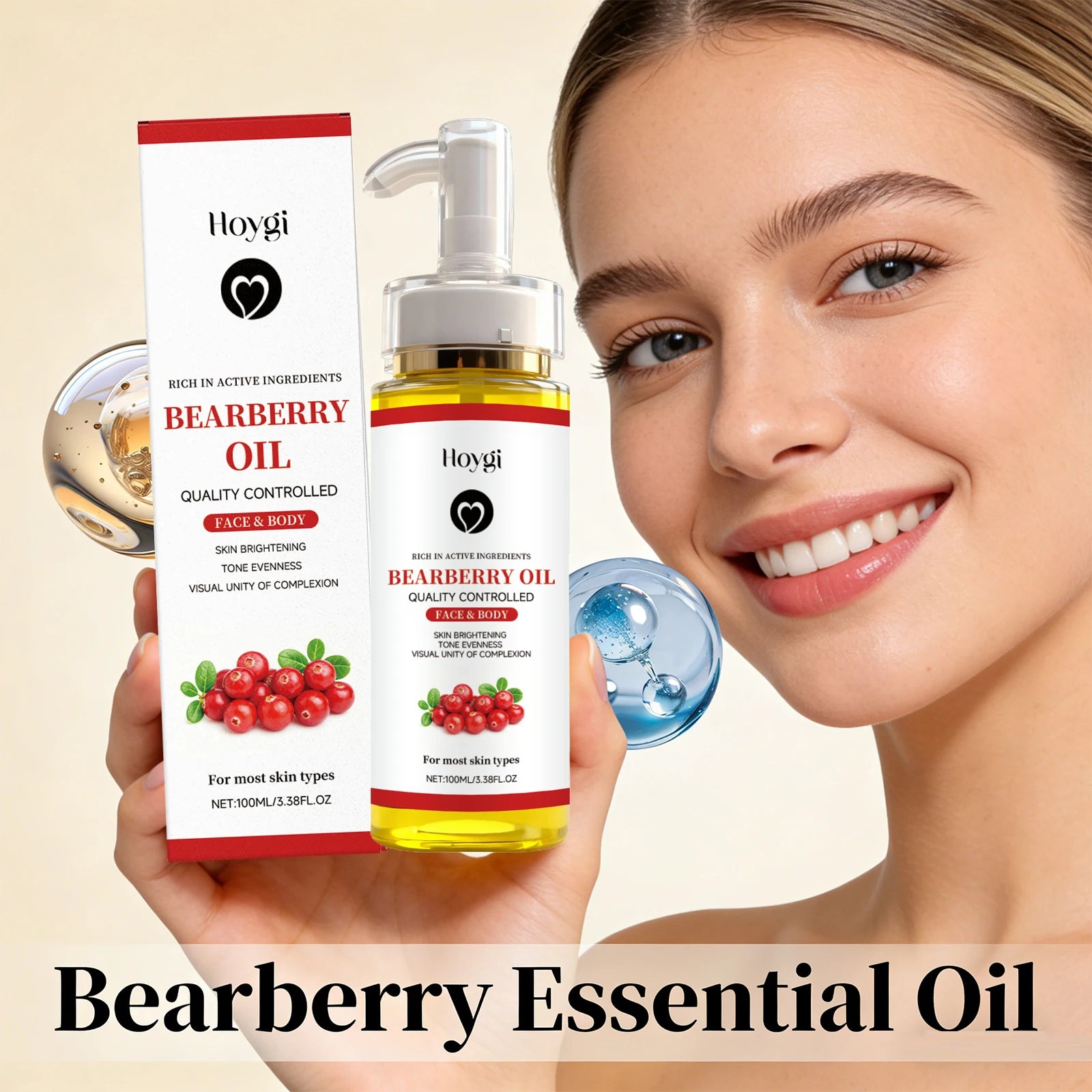 Bearberry Essential Oil Firming Moisturizing Skin Reduce Dryness Enhance Elasticity Brighten Dullness Skin Strengthen Body Oil
