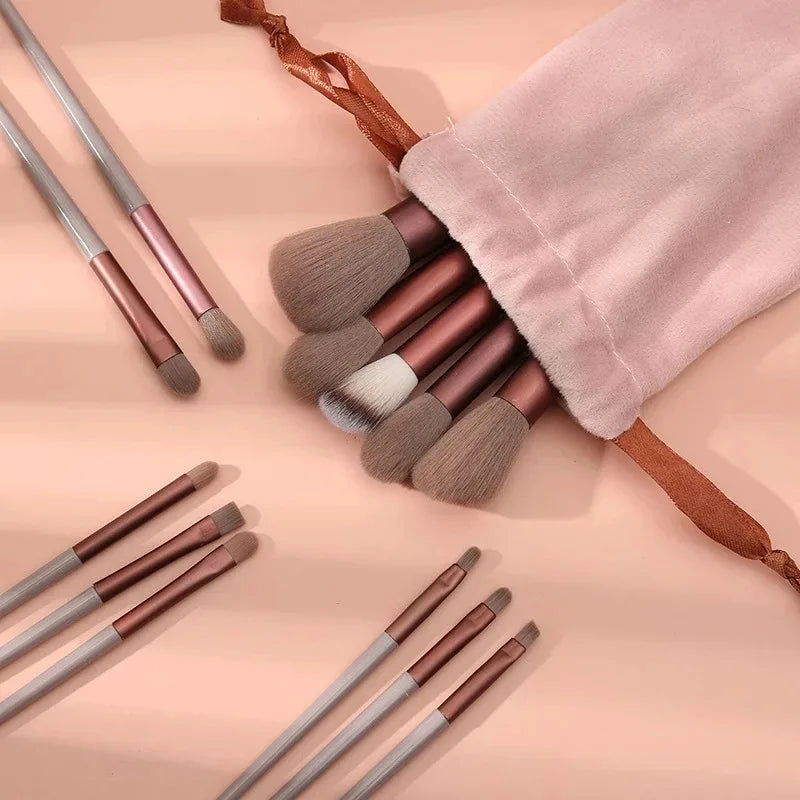 13PCS Makeup Brushes Set Eye Shadow Foundation Women Cosmetic Brush Eyeshadow Blush Beauty Soft Tools Bag Makeup Brush Set