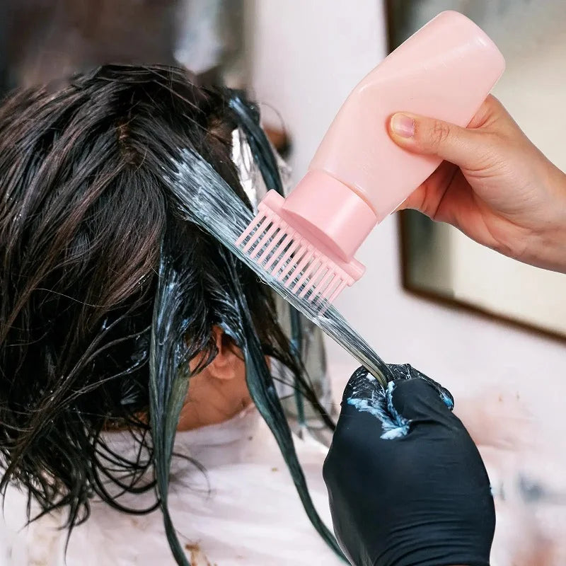 1pcs 6Oz Root Comb Applicator Bottle Oil Comb Hair Dyeing Accessories Refillable Hair Care Oil Container Portable Bottle Tools