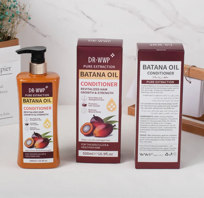 500ml Batana Oil Shampoo and Conditioner Set for Hydrating Care, Softening Hair, and Improving Dryness and Frizz