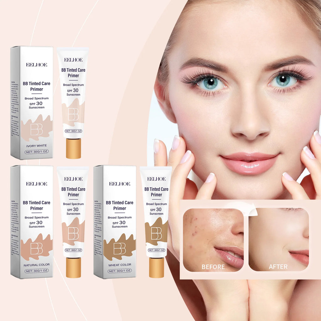 BB Tinted Care Primer Effectively Preventing UV Damage Improve Skin Texture Elasticity Long-Lasting Coverage Moisturizing Cream