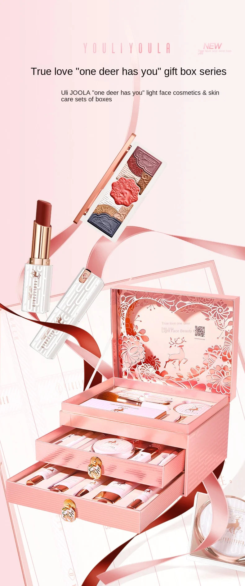 Makeup Set Cosmetics Genuine Full Set of 20 Pieces Beauty Gift Box for Birthdays and Valentine's Days Gifts