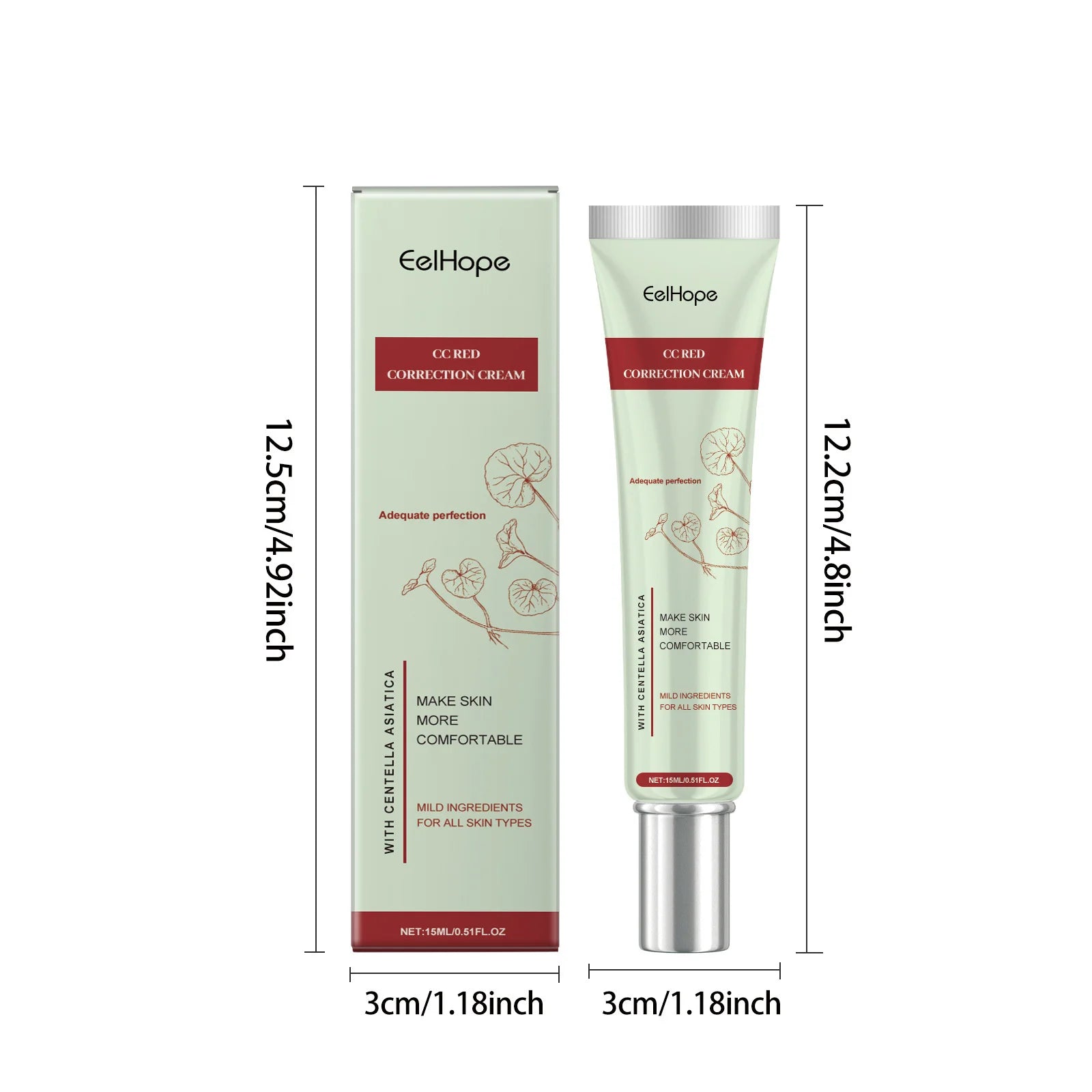 Centella Asiatica CC Cream Repair Redness Damage Smoothing Moisturizing Brighten Sunscreen Concealer Skincare Makeup Foundation