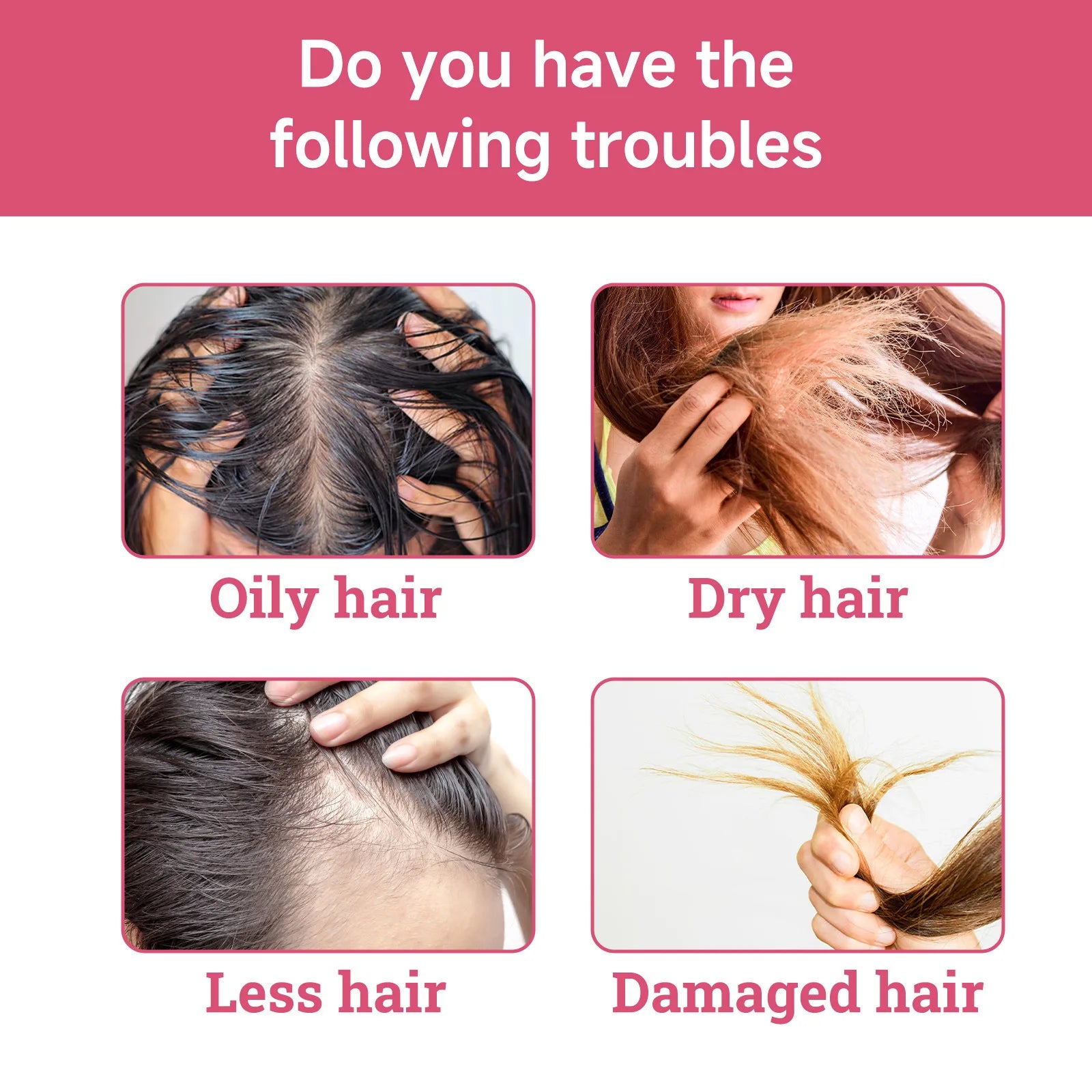 Hair Care Essential Oil Nourishes Frizzy Hair, Thickens The Tail of The Hair, and Freshens The Hair with A Light Fragrance