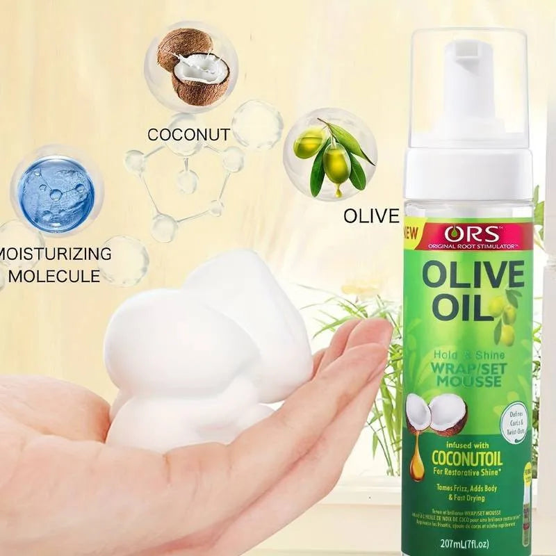 Curly Hair Mousse For Wigs Strong Hold ORS Olive Oil Hair Styling Mousse Anti-Frizz Hair Foam Mousse For Styling Hair Women Men