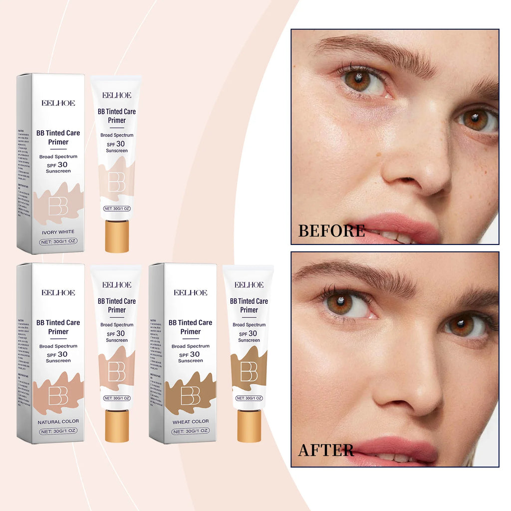 BB Tinted Care Primer Effectively Preventing UV Damage Improve Skin Texture Elasticity Long-Lasting Coverage Moisturizing Cream