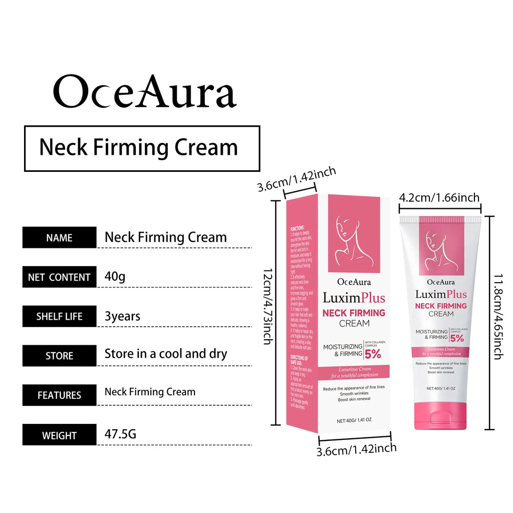 OceAura Neck Cream Gentle Nourishing Moisturizing Hydrating Smooth Tender Daily Massage Neck Care Beauty Firming Cream