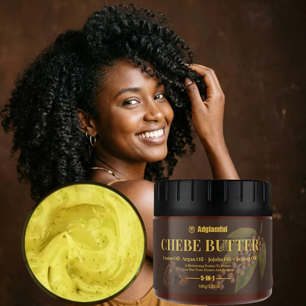 Castor Oil 5-in-1 Chebe Butter Salon-Grade Care Strengthens Hair and Prevents Breakage Deeply Moisturizes and Locks in Moisture Daily Hair Care for Women for Daily Home Use