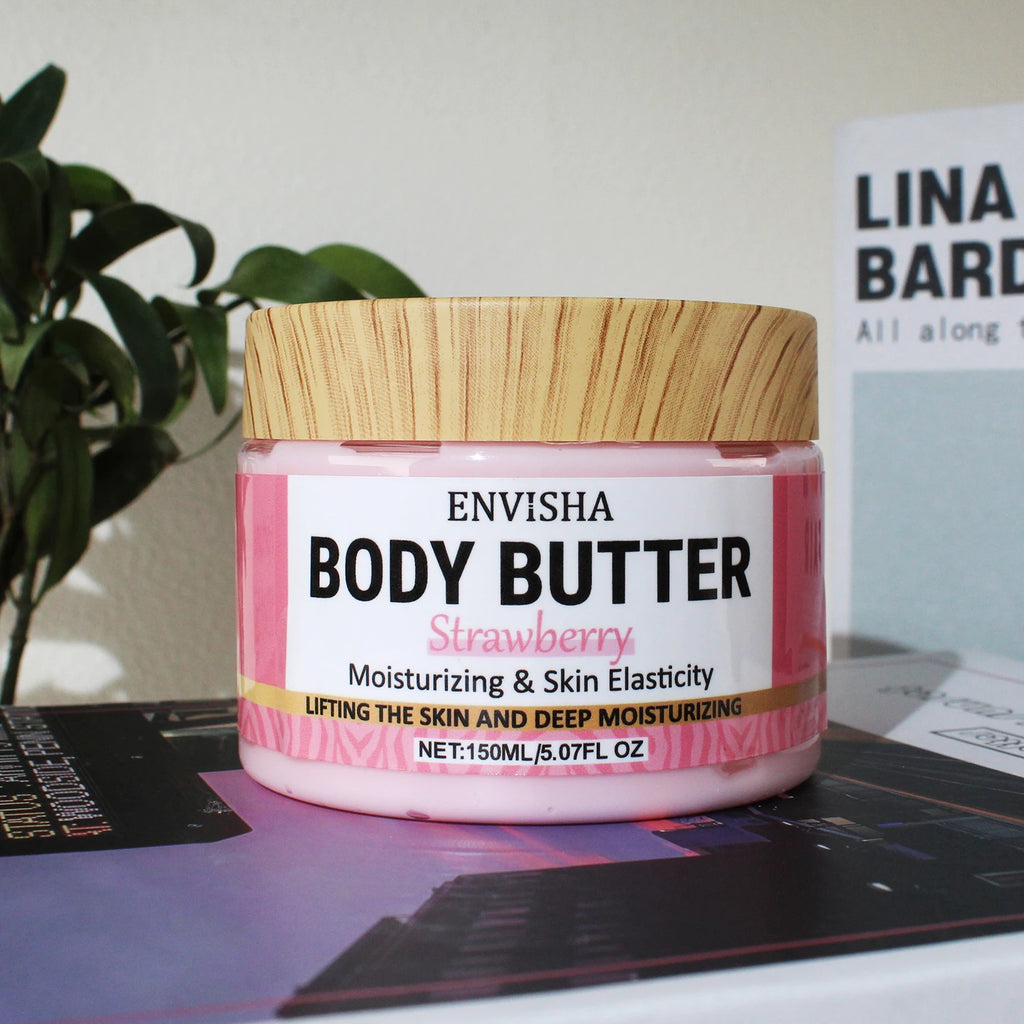 Skin Care Strawberry Face Body Butter Lotion Cream Whitening Deeply Moisturizing Brightening Remove Melanin Elasticity Lifting