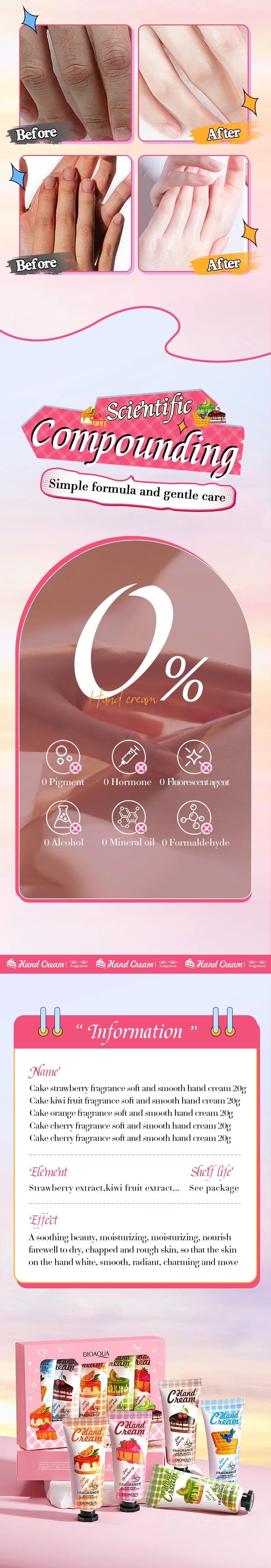 BIOAOUA Luxury Hand Cream Christmas Gift Set 5Pack Moisturizing Long-Lasting Fragrance Hand Cream for Dry Skin for Women & Men