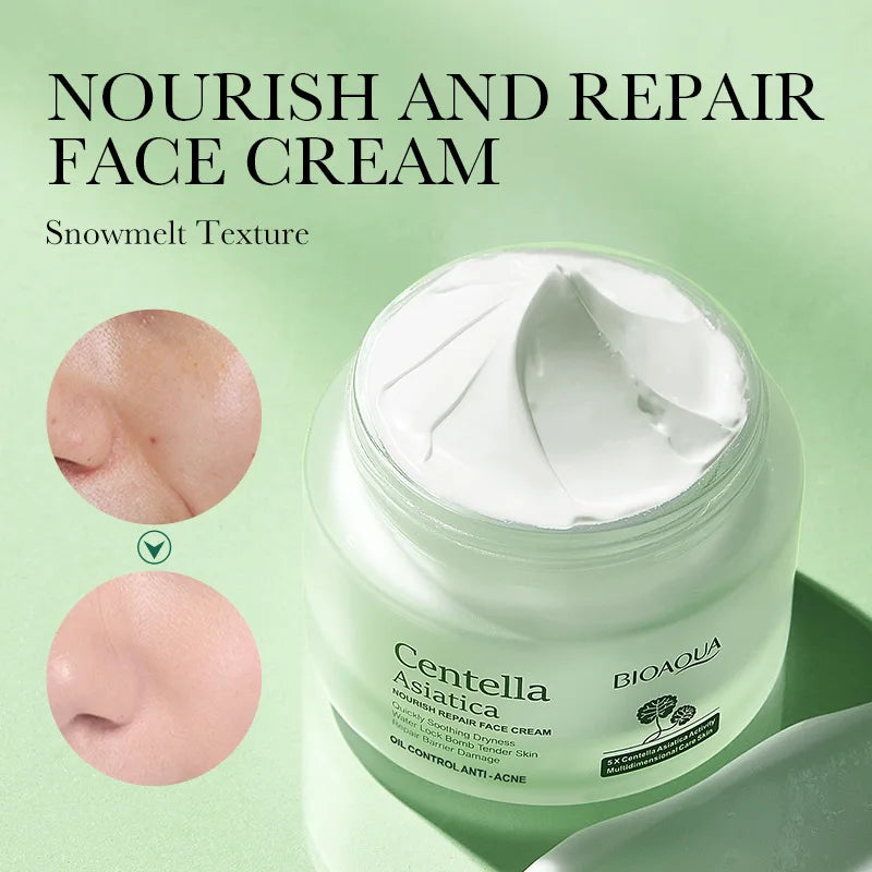 BIOAQUA Asiatic Centella Face Cream Moisturizing Whitening Anti-Aging Anti Acne Facial Cream Beauty Face Skin Care Products