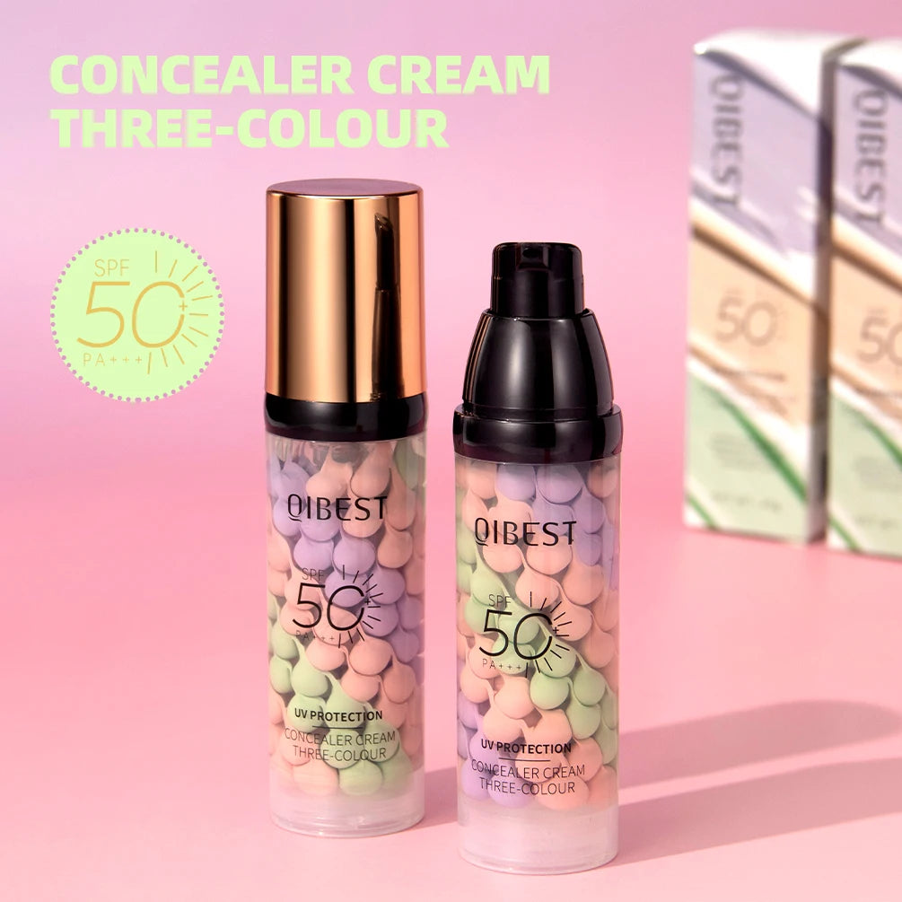 QIBEST Protective Pre-makeup Cream Even Skin Tone Brightening Base Mild Non-irritating Isolation Concealer