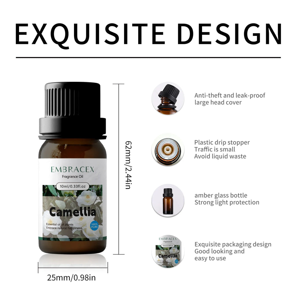 10ml Camellia Essential Oil Natural Herbal Extract for Skincare Bathing Facial  Body Care And Aromatherapy Fresh Scent Gifts