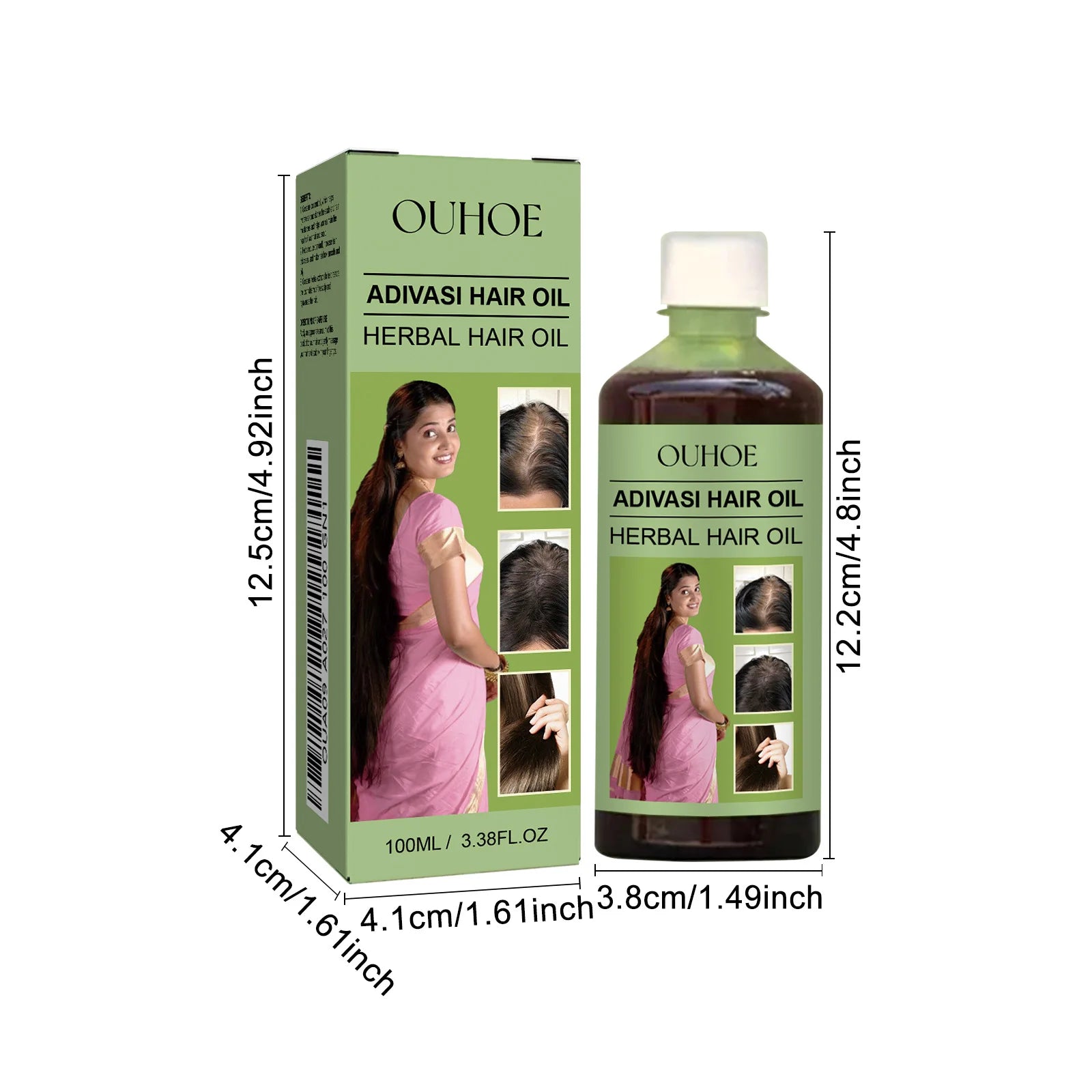 100ml Hair Growth Essential Oil India Adivasi Rosemary Damaged Hydrate Nourishing Scalp Reduce Dandruff Herbal Hair Care Serum