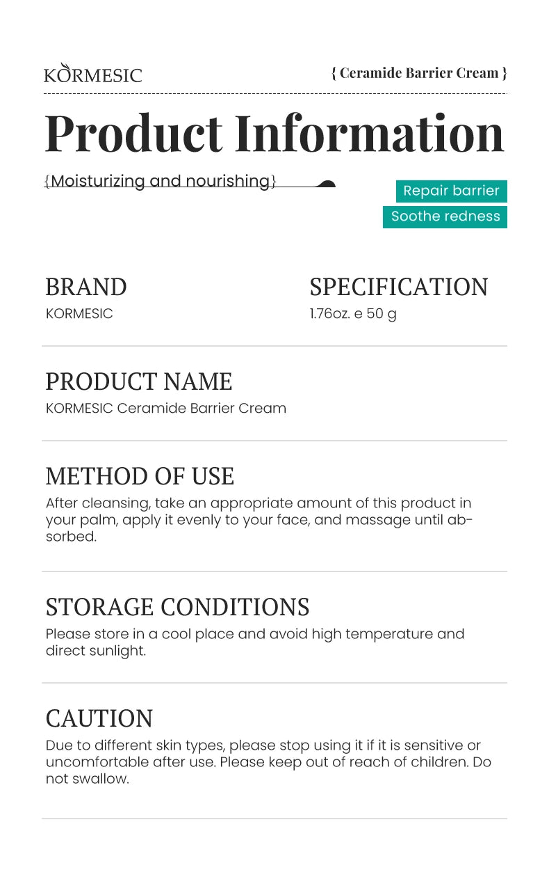 New Ceramide Moisturizing Face Cream Skin Barrier Smoothing Firming Deep Nourishing Face Body  Beauty Skin Care Korean Cosmetics