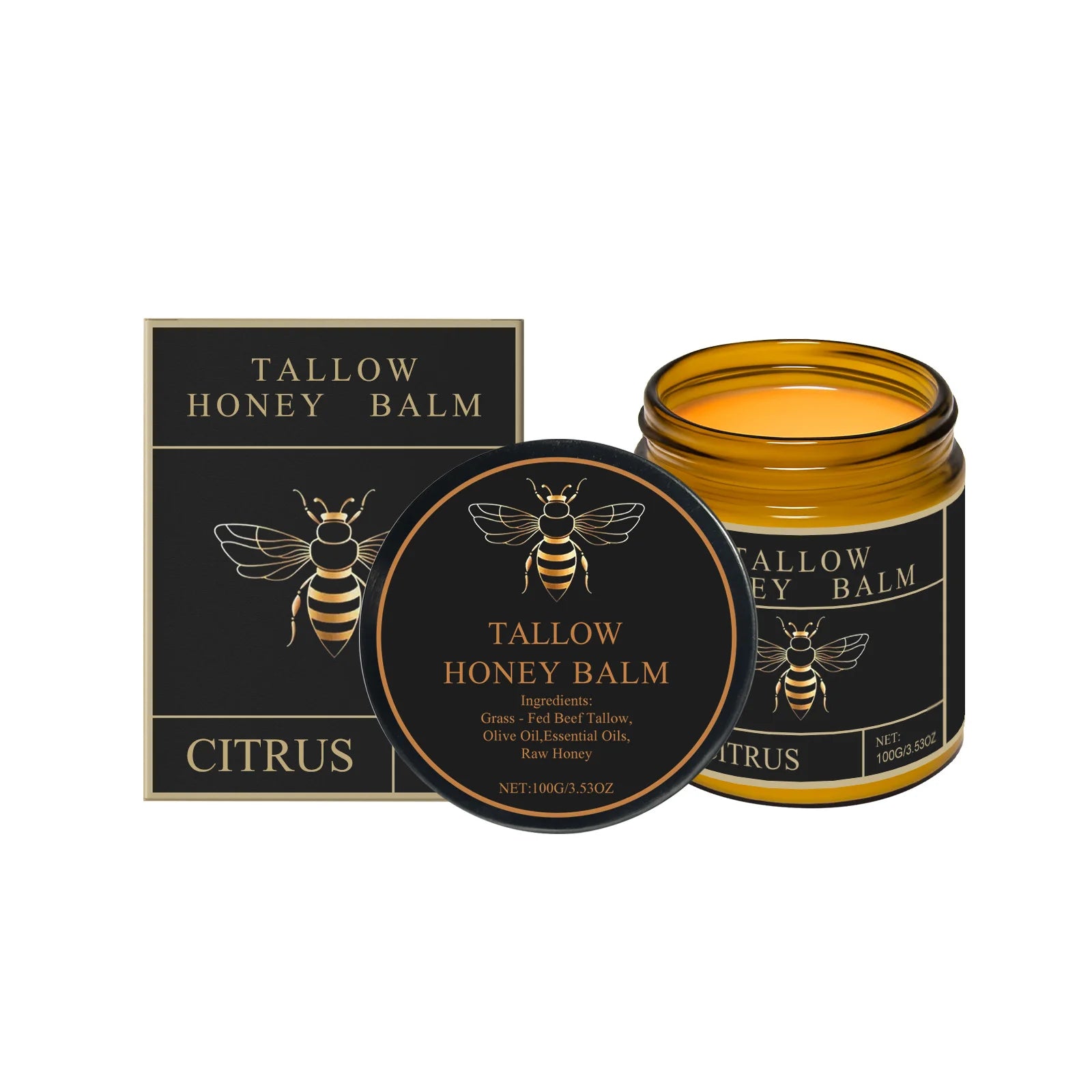 Tallow Honey Balm Deep Hydration Face Care Tighten Skin Firming Moisturizing Facial Rejuvenation Soft Smooth Beef Tallow Cream