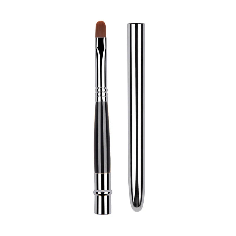 New Portable Retractable Makeup Brush-Eyeshadow Lip Gloss Tool with Adjustable Lips Brush & Protective Cover for Beauty Cosmetic