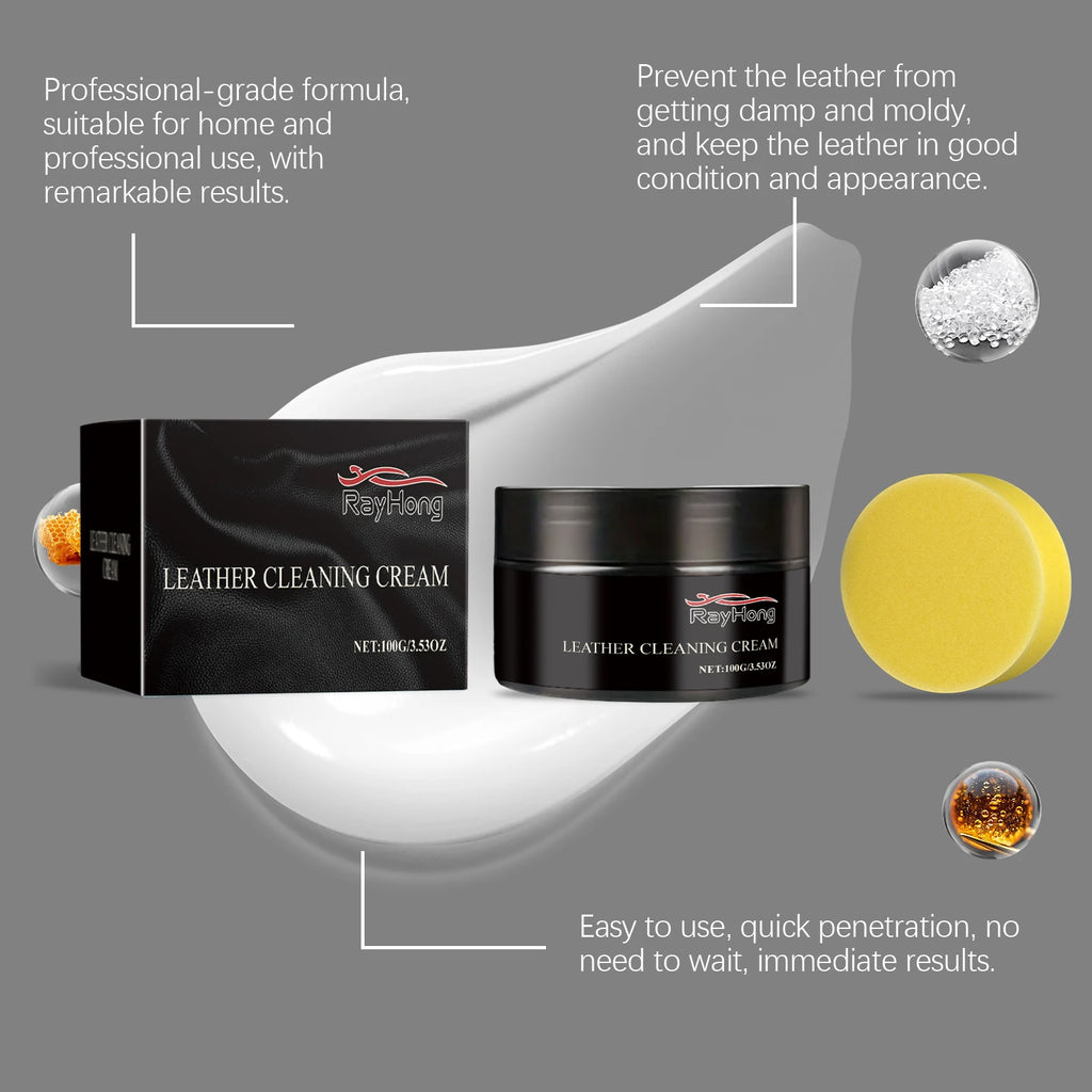 Waterproof Leather Conditioner Auto Leather Care Paste with Beeswax Deep Moisturizer Anti Aging Protects & Beautifies Autocare