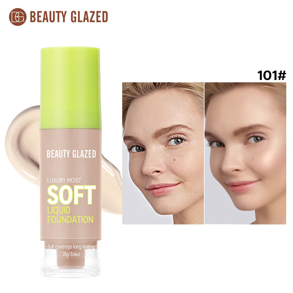 Beauty Glazed Full Coverage Matte Liquid Foundation Waterproof BB Cream Lasting Oil Control Long-lasting Natural Face Makeup