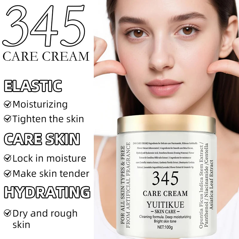 YUITIKUE 345 Care Cream, Deep Moisturizing Brightening, For All Skin Types Fragrance-Free Hydrating 100g