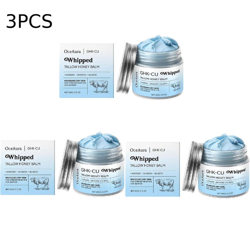 Beef Tallow Honey Skin Balm, Daily Nourishing Moisturizing Body Care Balm, Smooth Hydrating Non-Greasy Skin Repair Cream