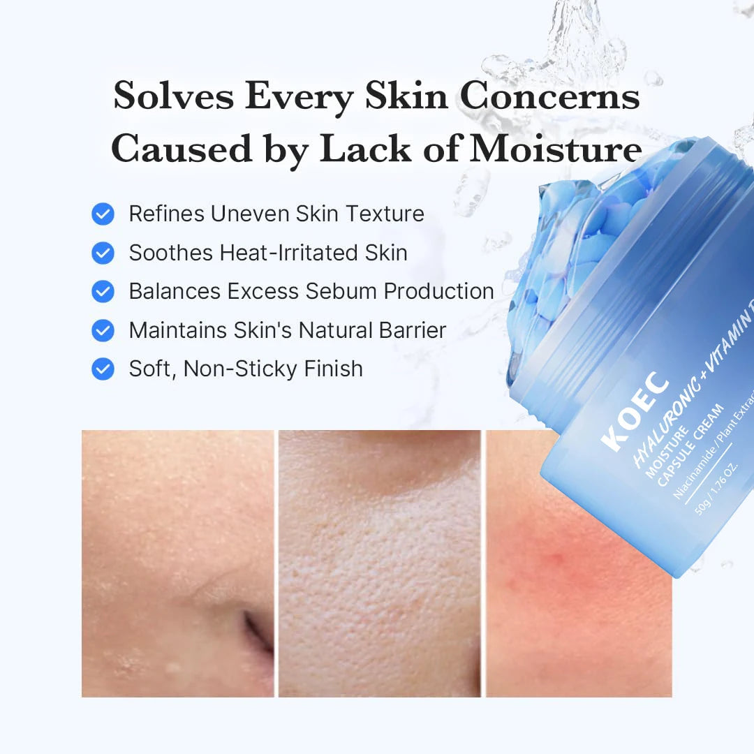 Hyaluronic Acid And Vitamin B5 Capsule Cream Long-Lasting Hydration,Barrier Care & Calming Daily Facial Moisturizer And Serum
