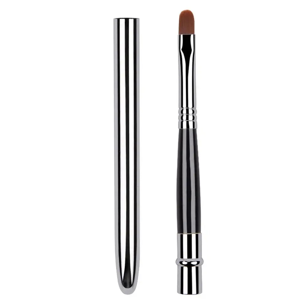 Beauty Lady Lip Gloss Brush Makeup Brush Metal Handle with Protect Cap Cosmetic Brush Lipstick Brush Concealer Brush Lip Brush