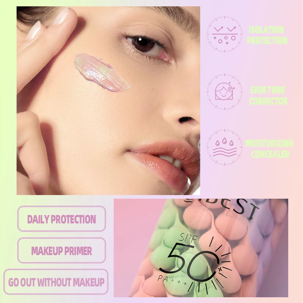 QIBEST Protective Pre-makeup Cream Even Skin Tone Brightening Base Mild Non-irritating Isolation Concealer