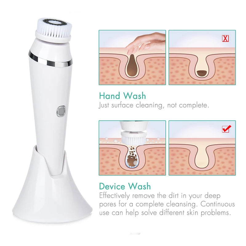 Trending Beauty Products 2022 Handheld Portable Vibration Facial Soft Brush Face Washer Facial Cleansing Brush
