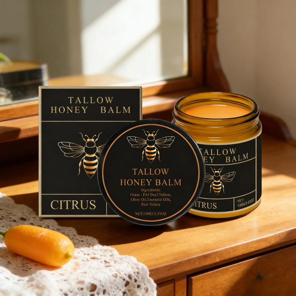 Tallow Honey Balm Deep Hydration Face Care Tighten Skin Firming Moisturizing Facial Rejuvenation Soft Smooth Beef Tallow Cream