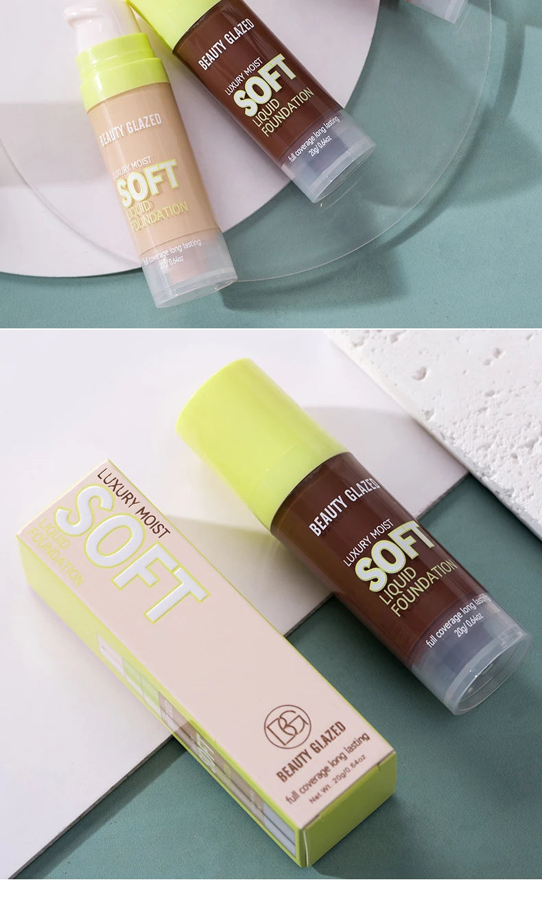 Beauty Glazed Full Coverage Matte Liquid Foundation Waterproof BB Cream Lasting Oil Control Long-lasting Natural Face Makeup