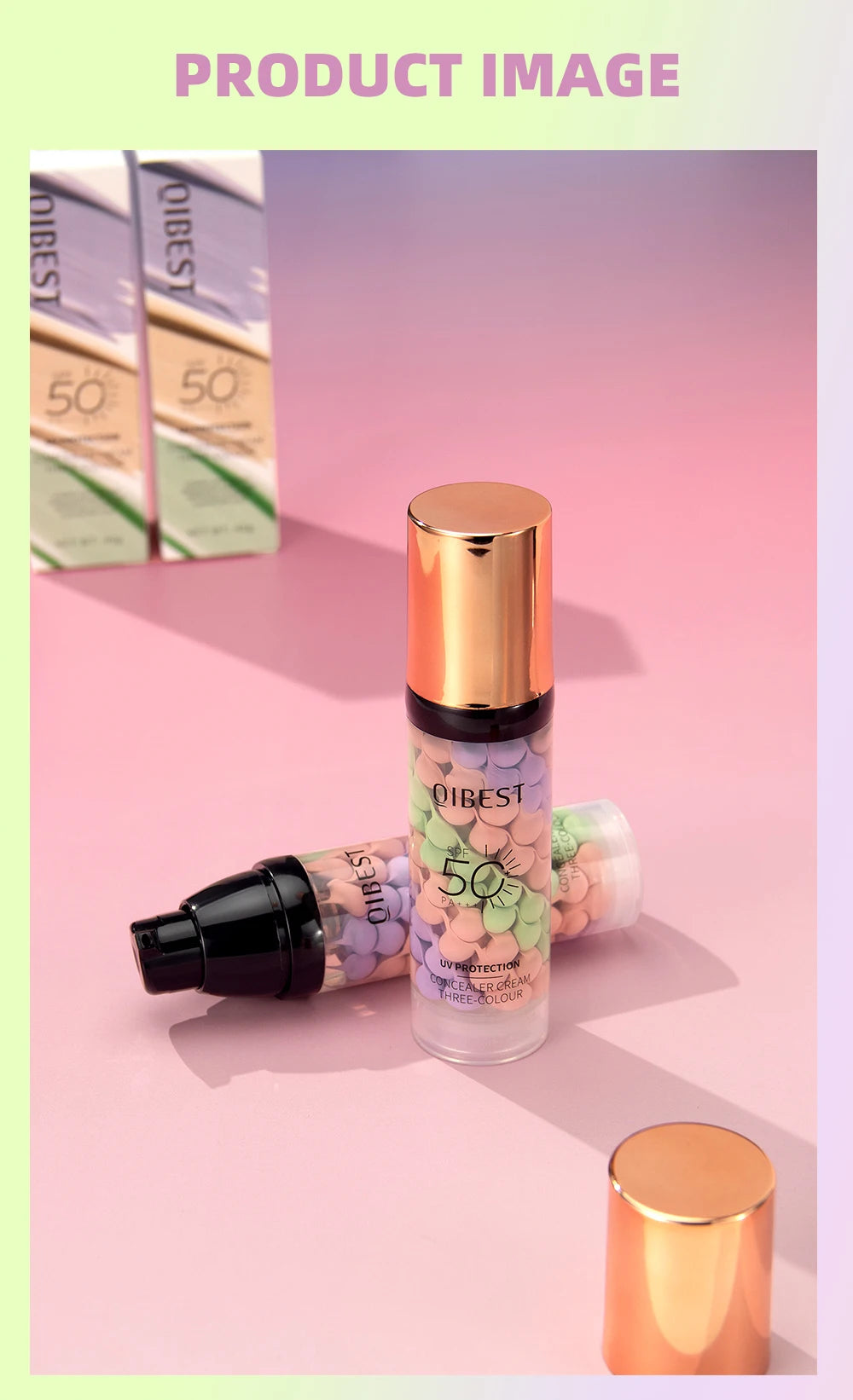 QIBEST Protective Pre-makeup Cream Even Skin Tone Brightening Base Mild Non-irritating Isolation Concealer