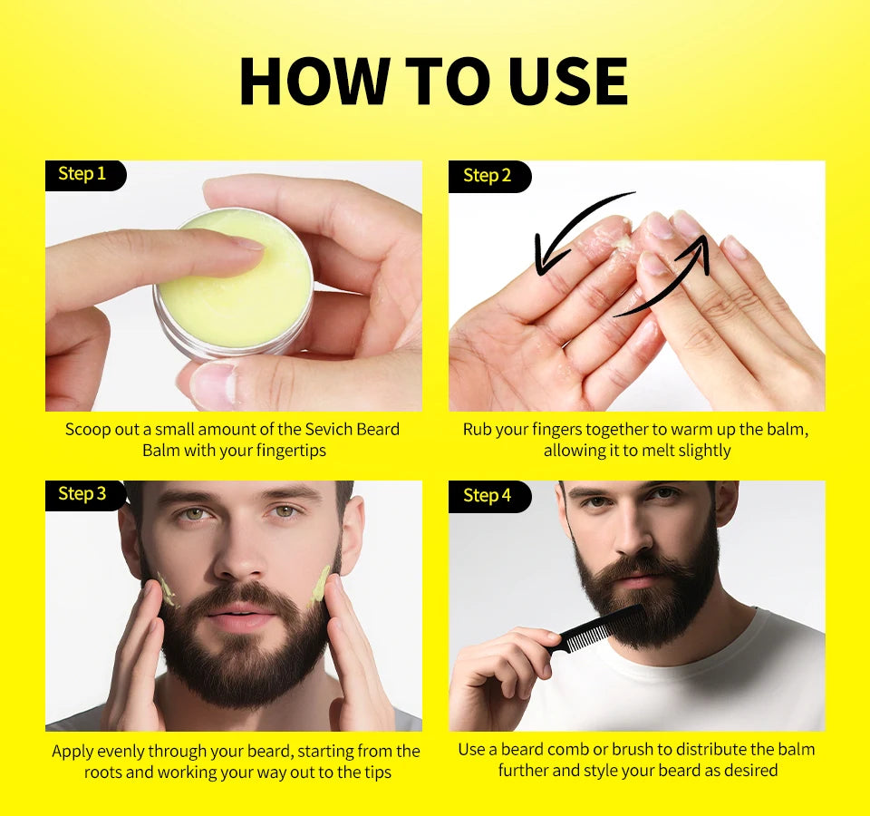 Beard Balm Wax Natural Men's Beard Care Cream Moisturizing Grooming Cream Beard Care Balm Oil Beard Styling Mustache Skin Care