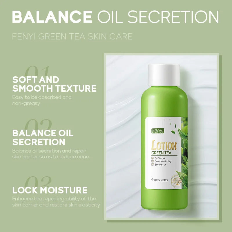 Facial Products Kit Sakura / Green Tea Face Cream Nourishing Skin Face Serum Smoothing Eye Cream Skincare Korean Cosmetic