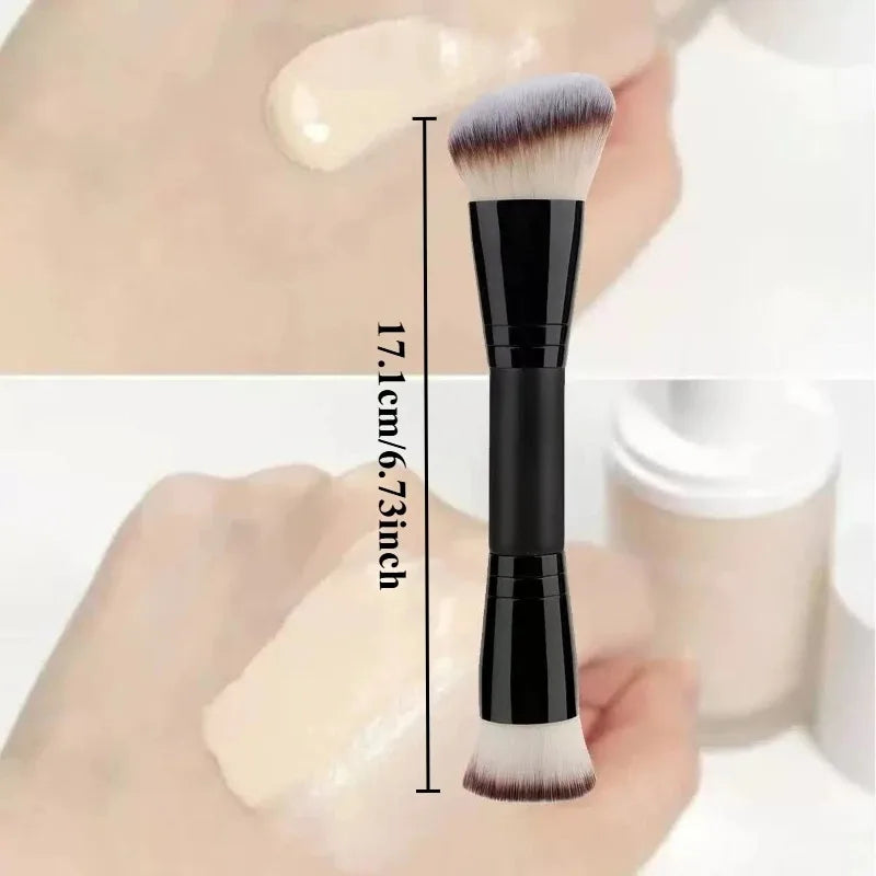New Double-ended Makeup Brush Foundation&Contour Powder Blush Multi-functional BrushNo Powder Absorption High-value Beauty Tools