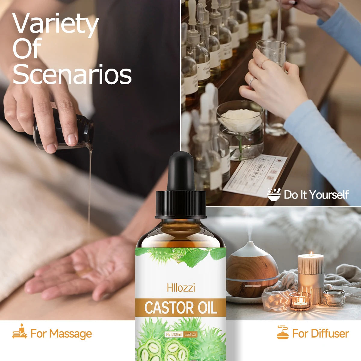 100ml/30ml castor oil pure essential oil skin care hair care can make hair smoother aromatherapy aromatherapy essential oil