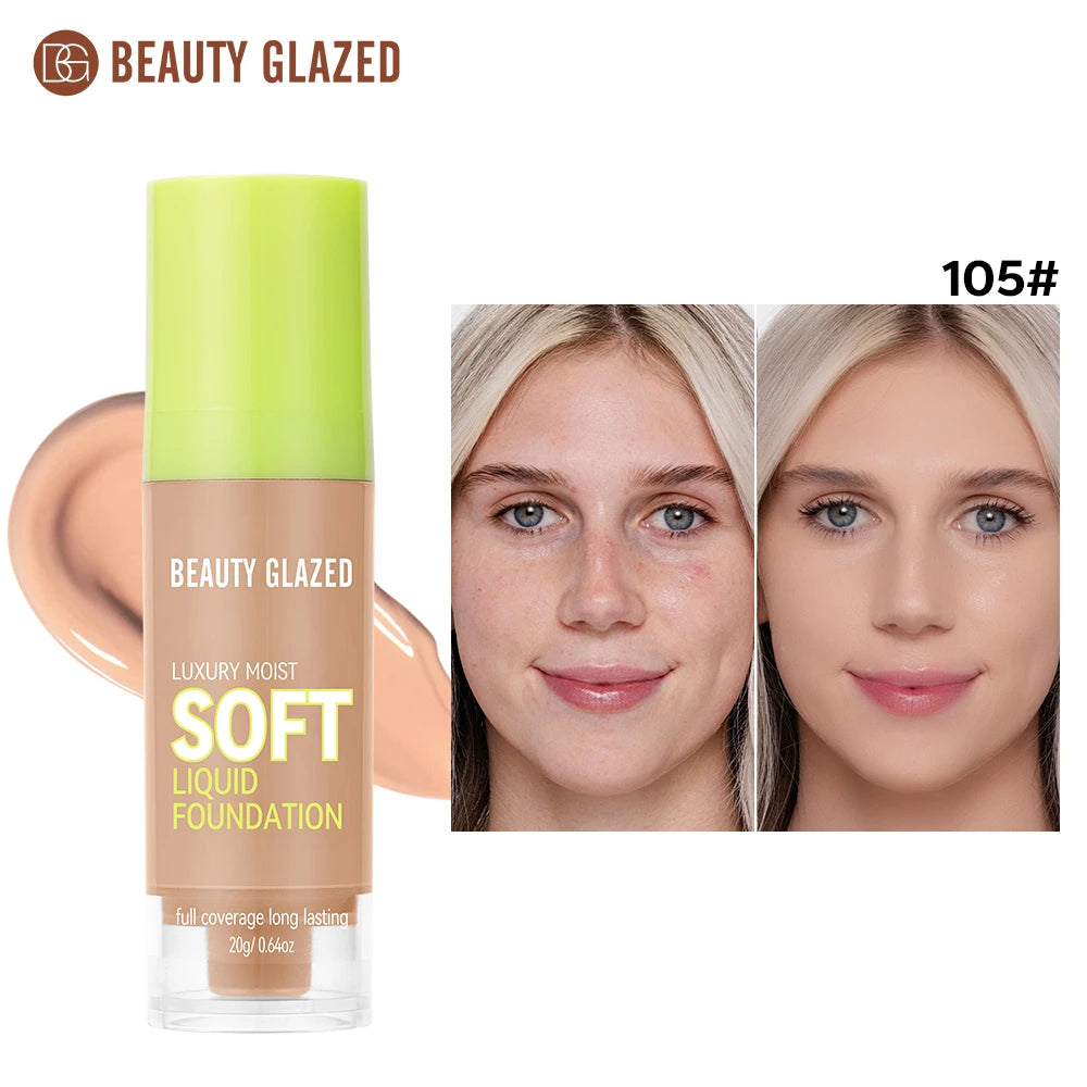 Beauty Glazed Full Coverage Matte Liquid Foundation Waterproof BB Cream Lasting Oil Control Long-lasting Natural Face Makeup