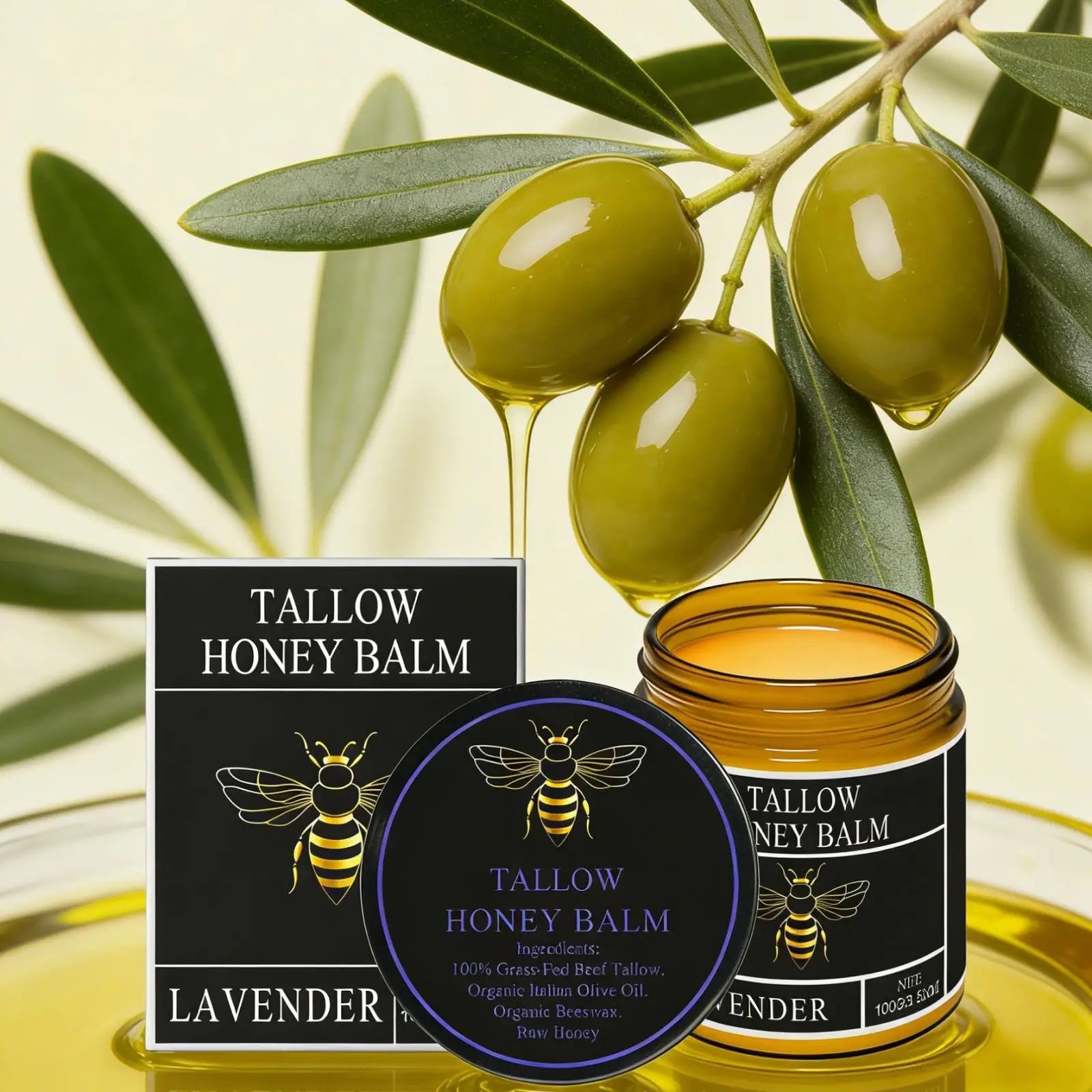 Tallow Honey Balm Deep Hydration Face Care Tighten Skin Firming Moisturizing Facial Rejuvenation Soft Smooth Beef Tallow Cream