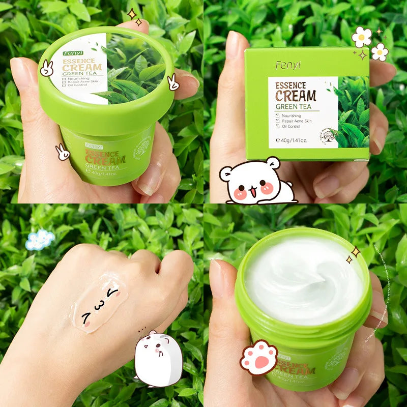 Facial Products Kit Sakura / Green Tea Face Cream Nourishing Skin Face Serum Smoothing Eye Cream Skincare Korean Cosmetic